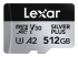 Lexar 512GB Silver Plus, MicroSDXC, UHS-I U3, Read Speed: Up to 205MB/s, Write Speed: Up to 150MB/s - LMSSIPL512G-BNANG
